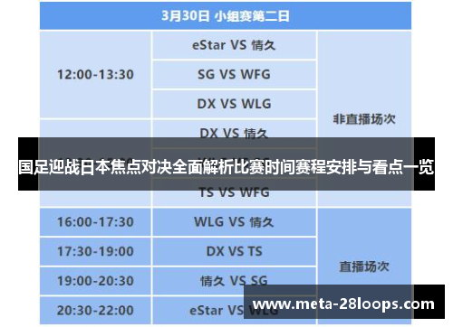 国足迎战日本焦点对决全面解析比赛时间赛程安排与看点一览 国足迎战日本焦点对决全面解析比赛时间赛程安排与看点一览